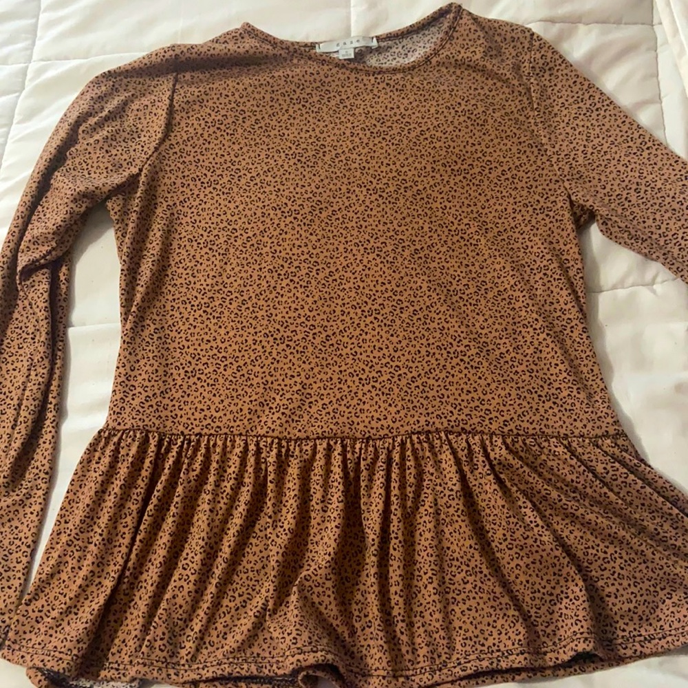 Brown leopard peplum blouse